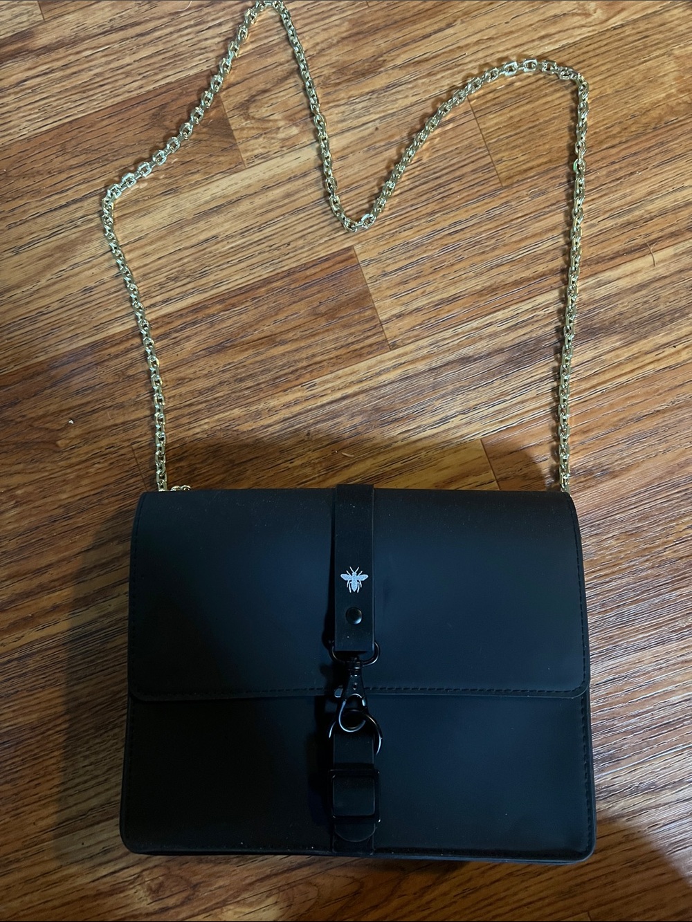 Dior Beaute! Bee Logo Black Bag with Gold Chain